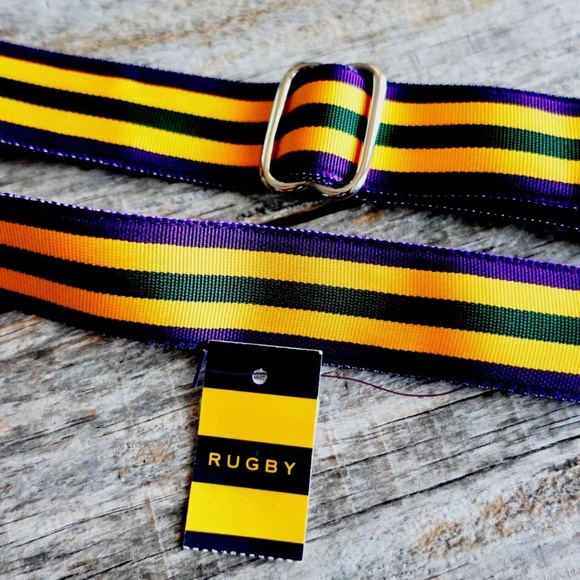 Ralph Lauren Rugby Belt Grosgrain Preppy Stripes Small Medium Adjustable - Picture 6 of 7